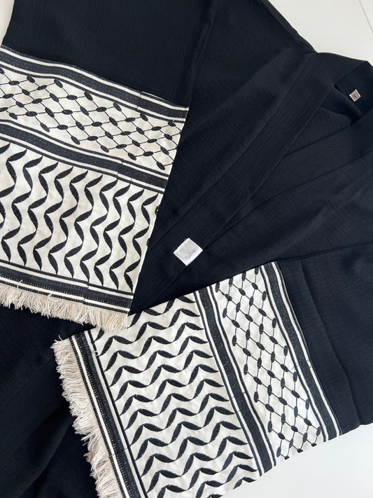 Keffiyeh abaya - Black