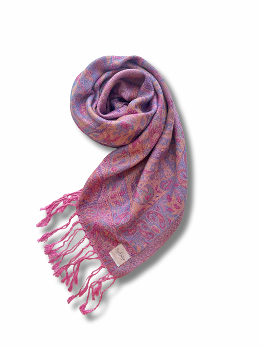 Reversible pashmina hijab - Pink