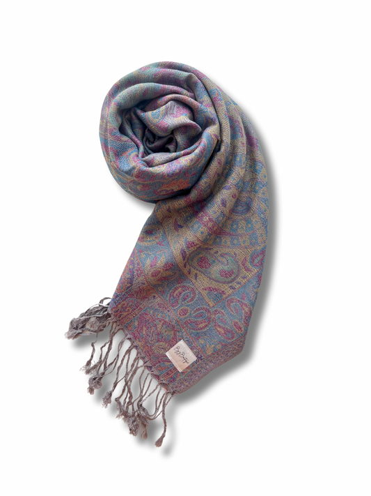 Reversible pashmina hijab - Grey