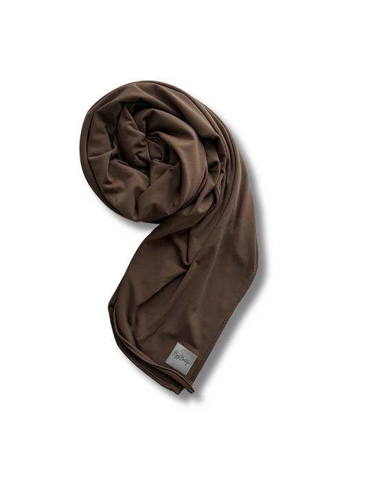 Premium jersey hijab folded - Brown