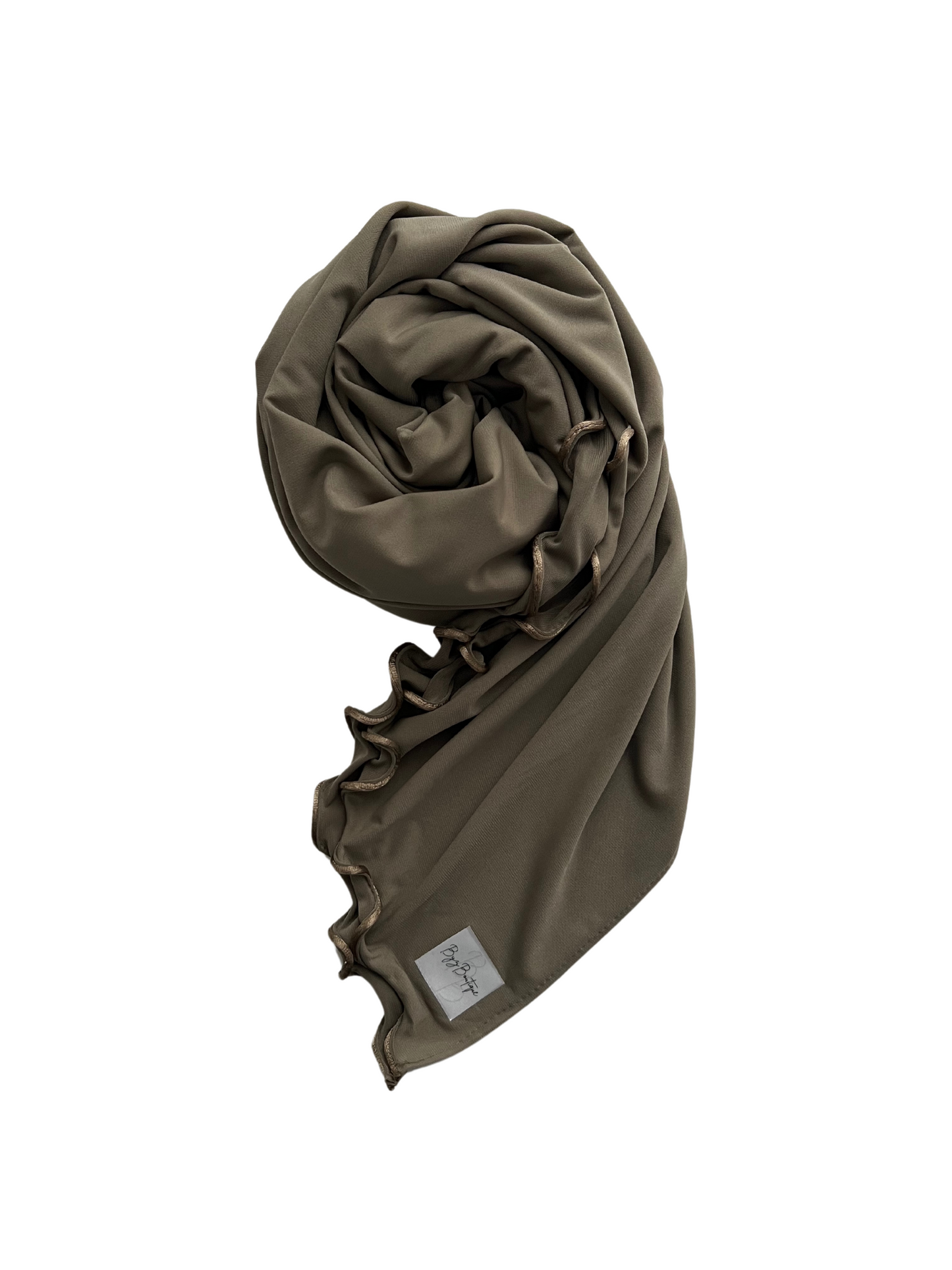 Premium jersey line hijab - olive