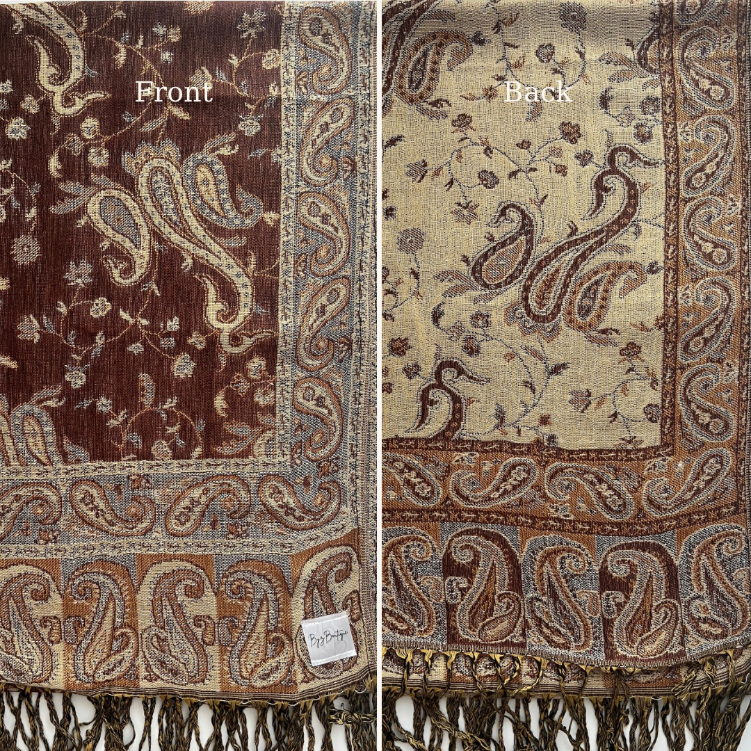 Reversible pashmina hijab - Brown + Brown