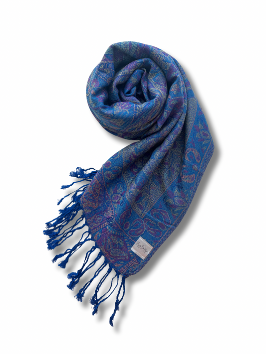 Reversible pashmina hijab - Dark blue
