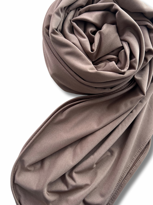 Satin premium jersey - Greyish brown