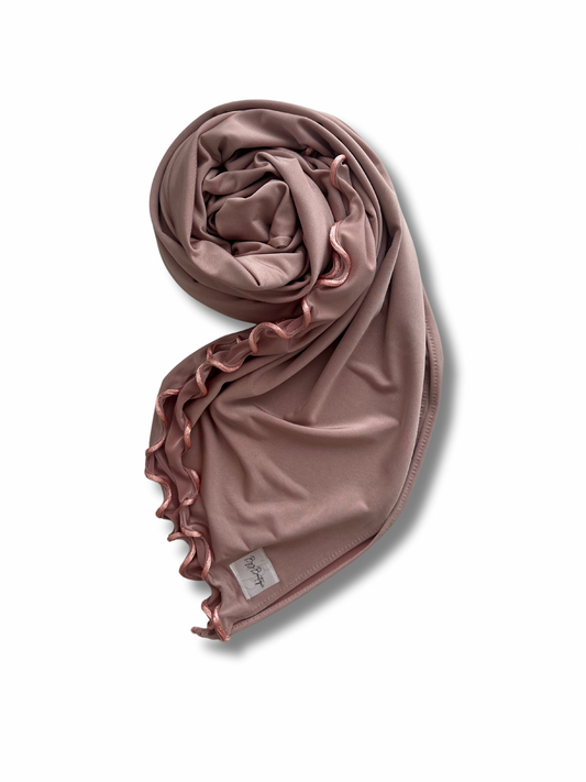 Satin premium jersey line hijab - Lychee