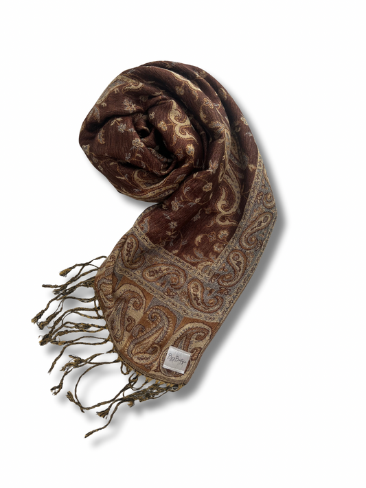 Reversible pashmina hijab - Brown + Brown