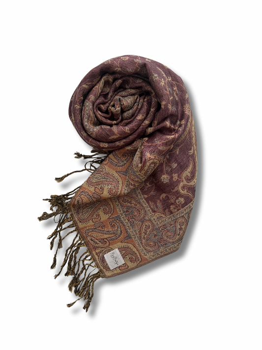 Reversible pashmina hijab - Pink + Beige