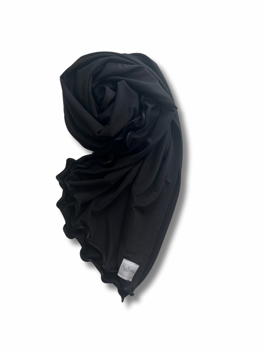 Satin premium jersey line hijab - Black