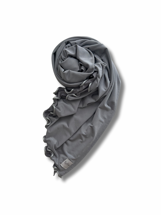 Satin premium jersey line hijab - Cement